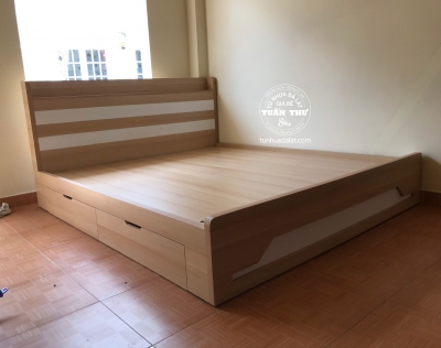 giường gỗ mdf 1m6
