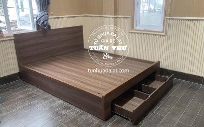 giường gỗ mdf 1m4