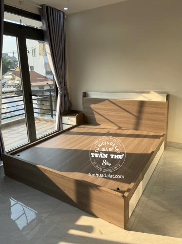 giường gỗ mdf 1m6