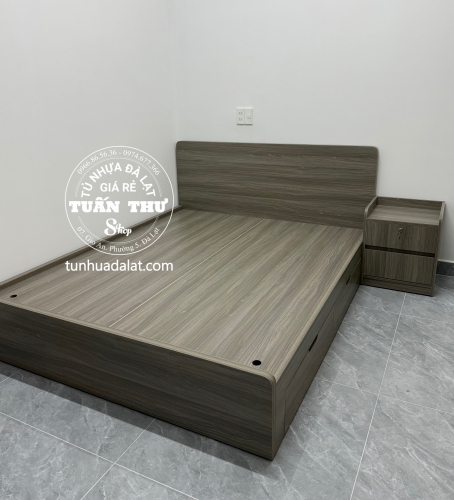 giường gỗ mdf 1m6
