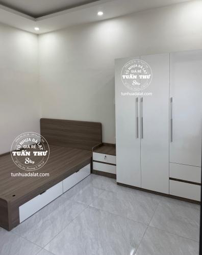 giường gỗ mdf 1m6