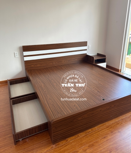 giường gỗ mdf 1m6