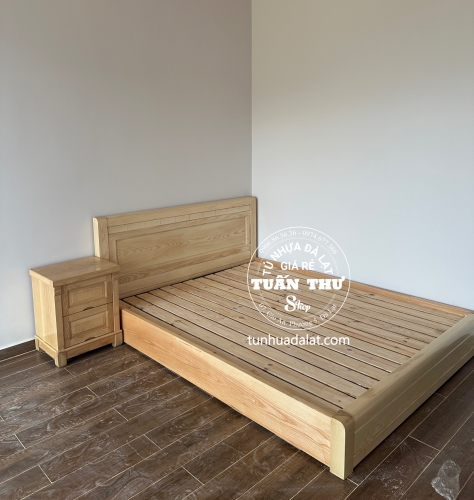 Giường bệt gỗ sồi bệt 1.4m